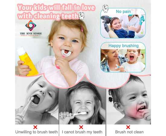 Kids U Shaped Toothbrush - 360° Teeth Cleaning Design