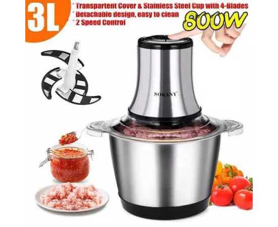 Portable 3 Litre Stainless Steel Electric Meat Grinder