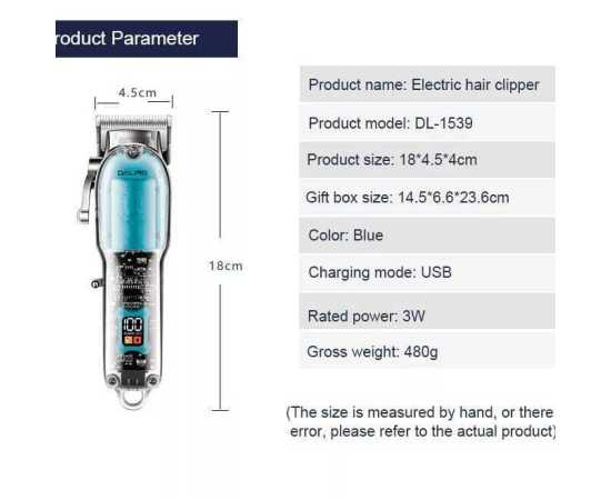 Daling Dl-1539 New Full Transparent Visible Body Hair Cutting Machine