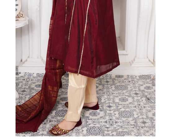 Bint al Bilaad Fancy Stylish Embroidered Suit For Women - Red - Pack of 3 PCS Bint al Bilaad Fancy Stylish Embroidered Suit For Women - Red - Pack of 3 PCS