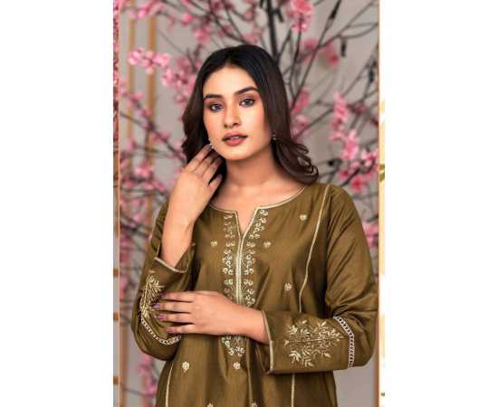 Bint al Bilaad Khadi Viscose Stylish Embroidered Suit For Women - Green - Pack of 2 PCS Bint al Bilaad Khadi Viscose Stylish Embroidered Suit For Women - Green - Pack of 2 PCS