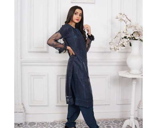 Bint al Bilaad Fancy Stylish Embroidered Suit For Women - Blue - Pack of 3 PCS Bint al Bilaad Fancy Stylish Embroidered Suit For Women - Blue - Pack of 3 PCS