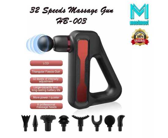 Original Blueidea Electric Massage Gunn 32 Level Fascial Gunn With 8 Massage Heads Bld-888