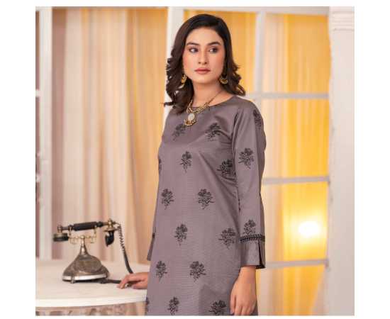 Bint al Bilaad Khadi Viscose Fancy Embroidered Suits For Women - Dark Grey - Pack of 2 PCS Bint al Bilaad Khadi Viscose Fancy Embroidered Suits For Women - Dark Grey - Pack of 2 PCS