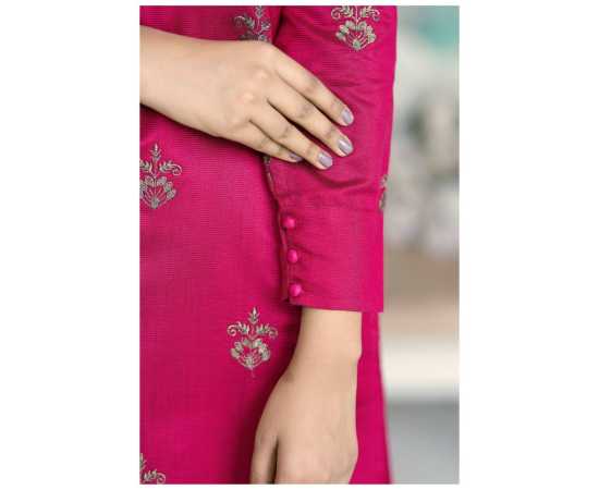 Bint al Bilaad Khadi Viscose Embroidered Suit For Women - Pink - Pack of 2 PCS Bint al Bilaad Khadi Viscose Embroidered Suit For Women - Pink - Pack of 2 PCS