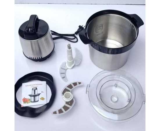 Portable Chopper 6 Litre Stainless Steel Electric Meat Grinder Heavy Duty 4500Watts