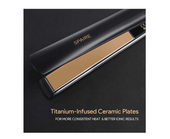 Spaire Hair Straightener, Titanium 1 Inch Ultra-Thin Flat Iron, 15 Steps Adjustable 60M