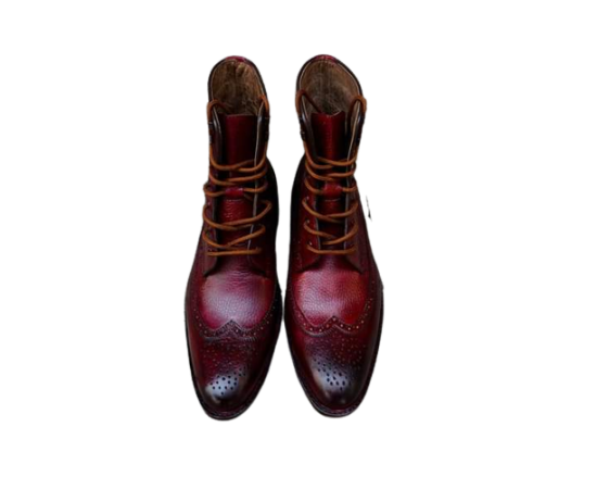 Long shoes In Pure Leather - Maroon