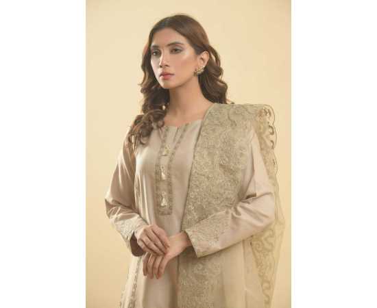 Needleast Supreme Khaddar Shirt, Trouser & Dupatta Skin Stitched Suit For Women - Pack of 3 PCS