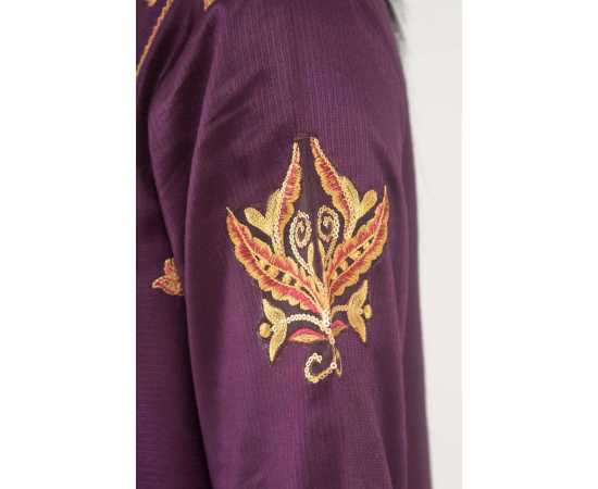 Needleast Linen Shirt & Trouser Dark Purple Color Stitched Suit For Women - Pack of 2 PCS
