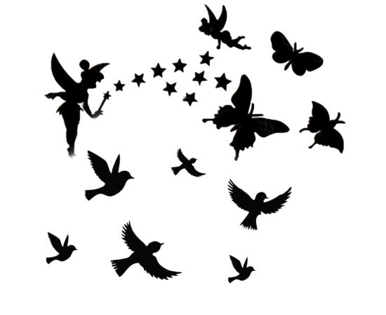 Flying Wooden 3d Birds & Fairy, Star & Butterflies For Your Kids Bedroom - 1 Pack