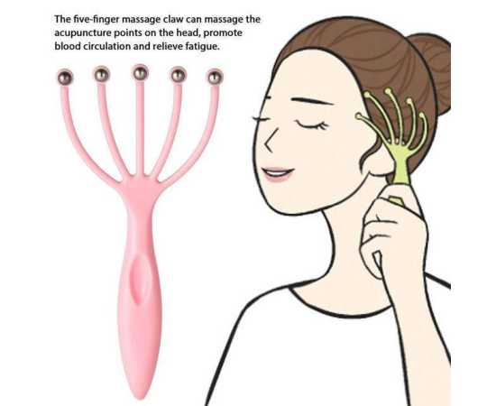 Head Massager Scalp Five Finger Neck Comb Roller - 1 Piece