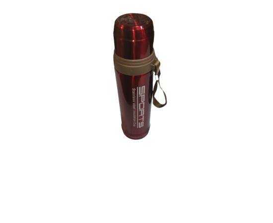 Hot And Cold Steel Vacuum Flask Red Water Bottle - 1 Piece