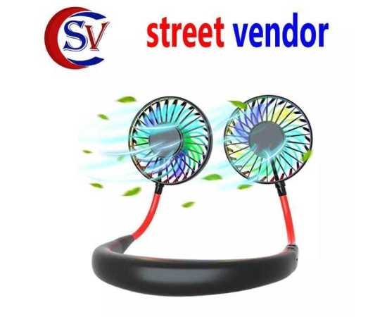 Led Street Vendor Hanging Neck Fan For Kitchen