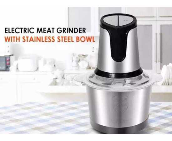 Stainless Steel 2 Speeds Big Capacity Electric Meat Grinder Food Processor - Silver