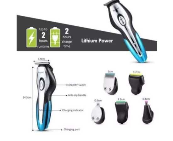 Kemei 5031- 11 In 1 Electric Rechargeable Hair Trimmer - Black