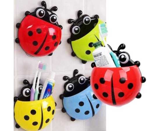 Ladybug Style Toothpaste And Toothbrush Holder - 1 Piece