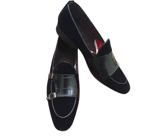 Black Monk Strap with Velvet Black Monk Strap with Velvet