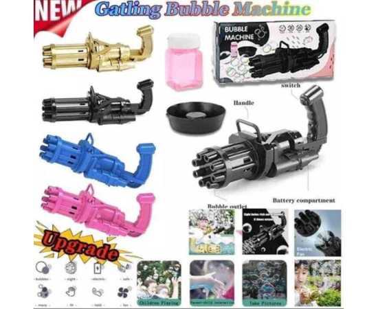 Massive Bubble Gattler Toy Gun With Bubble Liquid For Kids