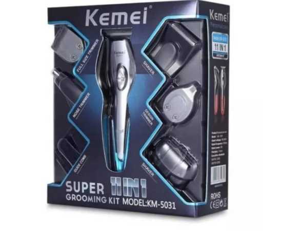Kemei 5031- 11 In 1 Electric Rechargeable Hair Trimmer - Black