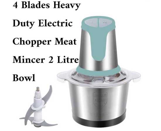 2L Electric Meat Grinder Chopper Portable 4-Blade Food Chopper