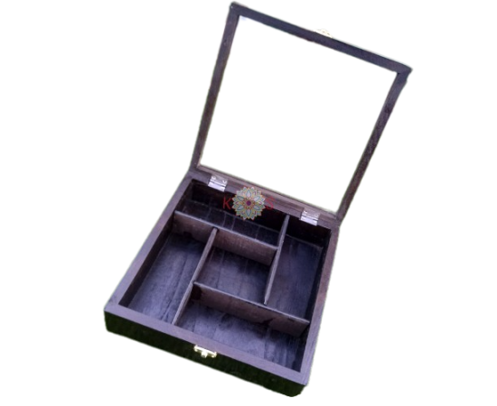 Handmade Wooden Box With Carving Work - 10 X 10