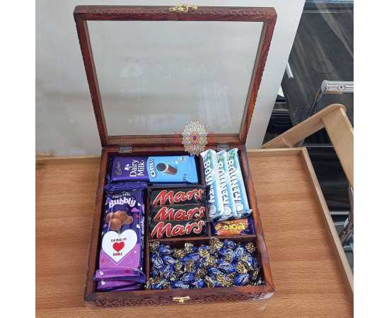 Handmade Wooden Box With Carving Work - 12 X 12