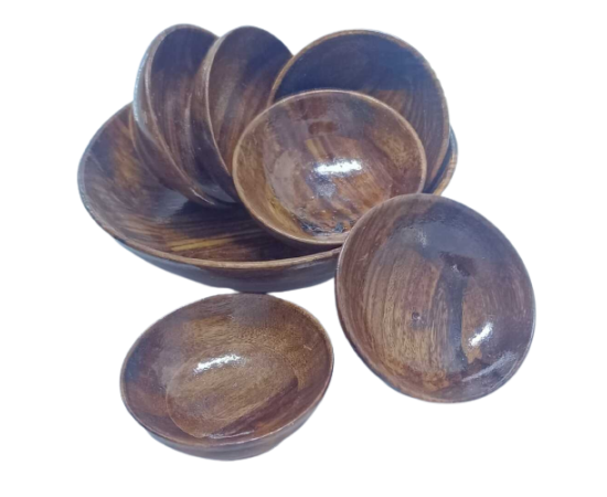 Wooden Serving Bowls For Fruit, Food, Salads & Mixing - 1 Set