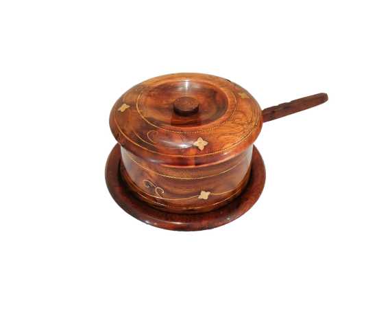 Sugar Pot Wooden Canister With Spoon