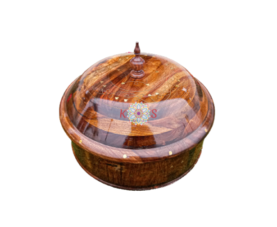 Hotpot With Steel Bowl And Brass Work - Brown