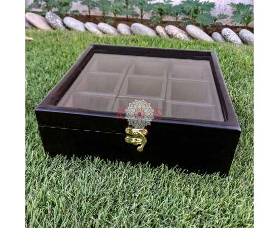 Spice Container Masala Box Rack With Wooden Spoon- 10 X 10