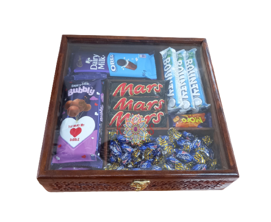 Handmade Wooden Box With Carving Work - 12 X 12