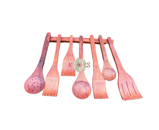 Wooden Spoon Spatula Set 7 Pcs Wood Utensils Set
