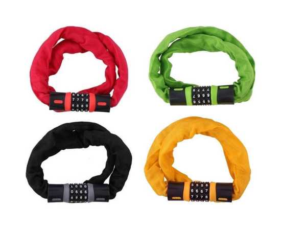 Dunlop 0.9M Bike Cycle Security Chain 4 Digit Combination Lock - 1 Piece