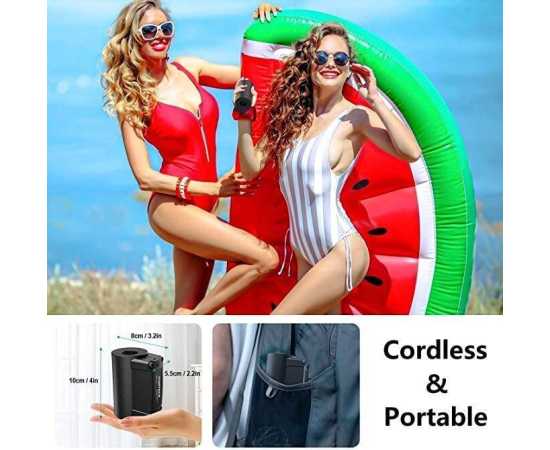 Pumteck Rechargeable Electric Air Pump With 4 Nozzle, For Inflatables - 4000mAh