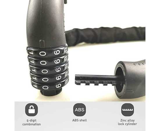 Dunlop 0.9M Bike Cycle Security Chain 4 Digit Combination Lock - 1 Piece
