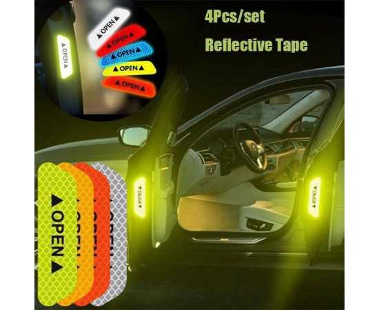 Warning Mark Reflective Tape Car Door Sticker - 4 Pieces