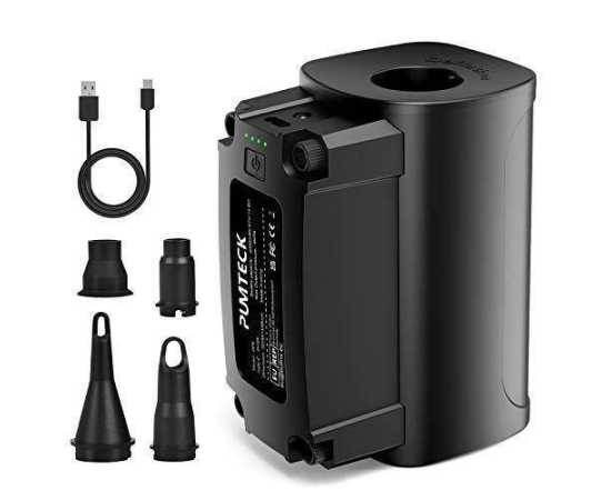 Pumteck Rechargeable Electric Air Pump With 4 Nozzle, For Inflatables - 4000mAh