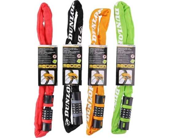 Dunlop 0.9M Bike Cycle Security Chain 4 Digit Combination Lock - 1 Piece