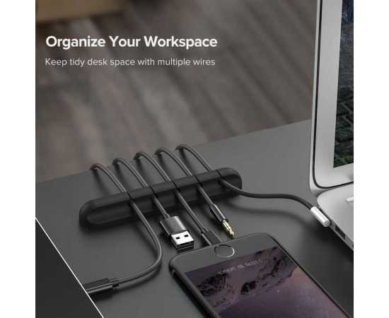 Universal 5 Holes Silicone Cable Clip Desktop Tidy Holder Wire Organizer
