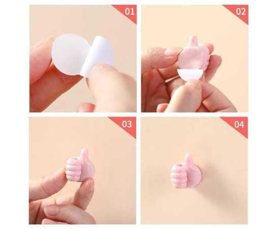 Multi-Purpose Wall Hand Hook For Hanging - Pack of 2 Pieces