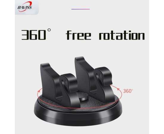 360 Free Rotation Dashboard Mobile Holder - Black