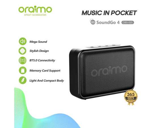 Oraimo OBS-02S Bluetooth Wireless Speaker - Black