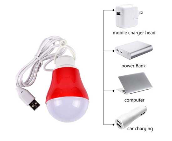 5W Portable Hook Led Bulb For Camping Study - 1 Piece