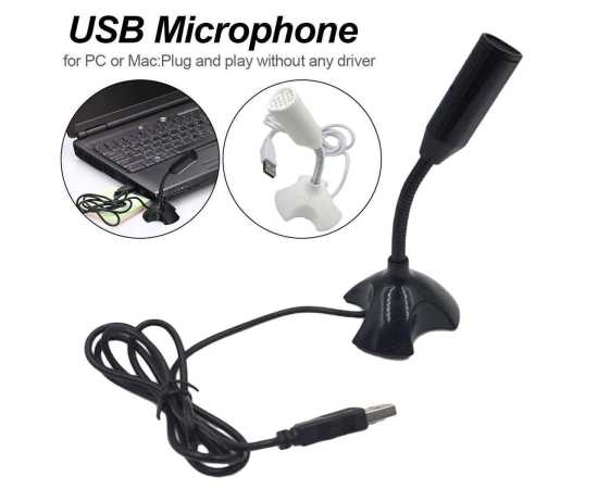 USB Mini Stand Microphone - Black