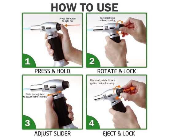 Jet Flame lighter Refillable Professional Torch For Kitchen