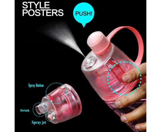 Plastic Water Spray Shower Bottle - Capacity 600ML