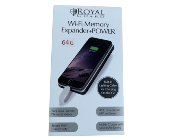 Royal Guard 64GG Wi-Fi Memory Expander With Built-In 8000 mAh Power Bank