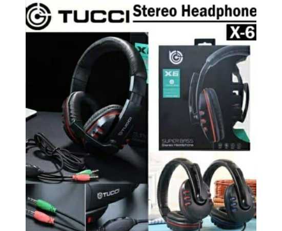 Tucci X6 Super Bass Gaming Headphone With Mic - Black