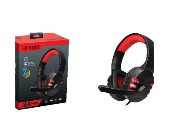 RGB A68 Gaming Headphone Wired - Red